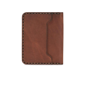 Handmade whisky pull-up leather bifold wallet with ID slot, back view