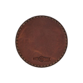 Hedonist Chicago leather coaster set in Whisky Pull-up finish, clean edge, full grain leather, angled view
