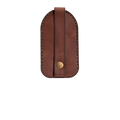 Hedonist Chicago whisky pull-up key chain in whisky, slim profile, full grain leather, detail view