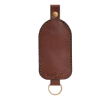 Hedonist Chicago whisky pull-up key chain in whisky, slim profile, full grain leather, product view