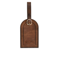 Hedonist Chicago whisky luggage tag in whisky, with strap, full grain leather, product view
