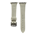 White leather Apple Watch band, two-piece strap with buckle and holes