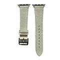 White leather Apple Watch band, two-piece strap with buckle and holes