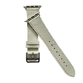 White leather Apple Watch band, compatible with all Apple Watch models