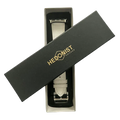 White leather Apple Watch band, packaging close-up