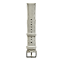 White leather watch band with quick release bars, buckle detail