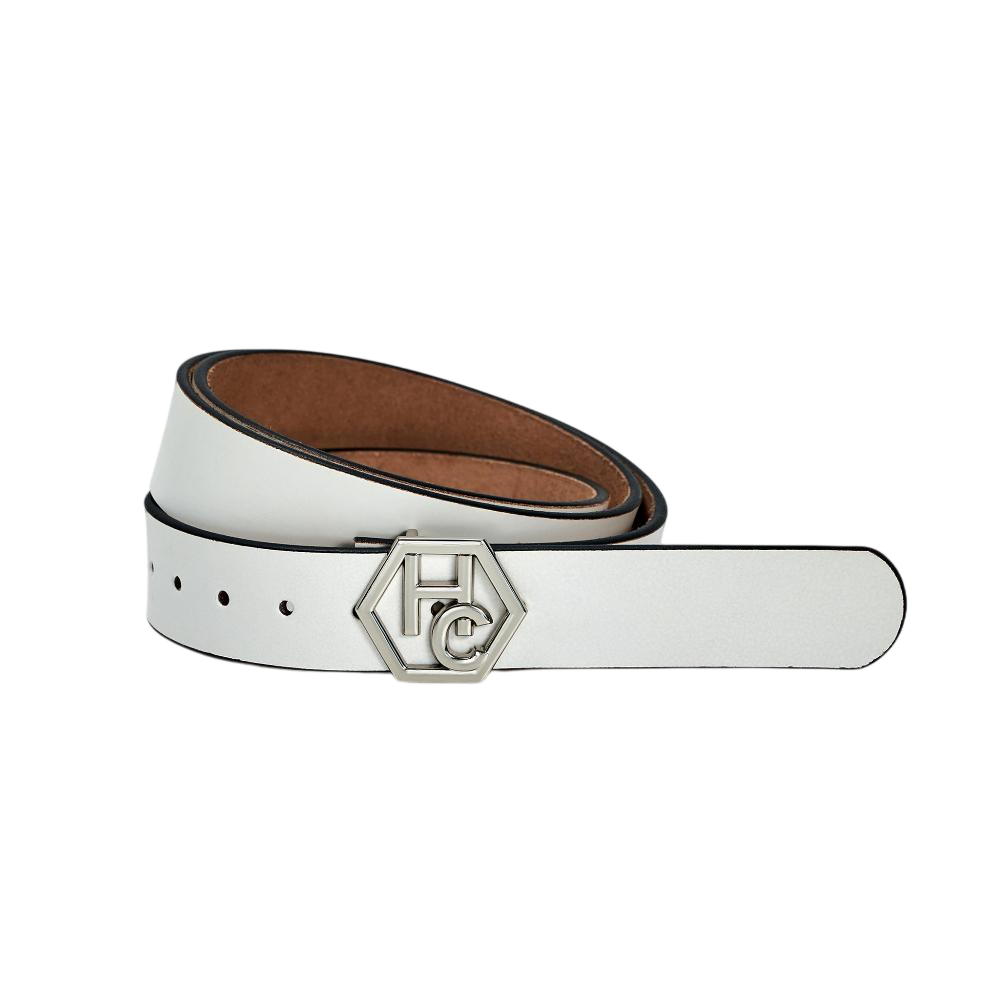 Women's seamless edge leather belt - white - Hedonist Chicago - premium women's leather accessory (1.3")
