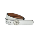Women's seamless edge leather belt - white - Hedonist Chicago - premium women's leather accessory (1.3")