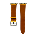 Yellow leather Apple Watch band, compatible with all Apple Watch models