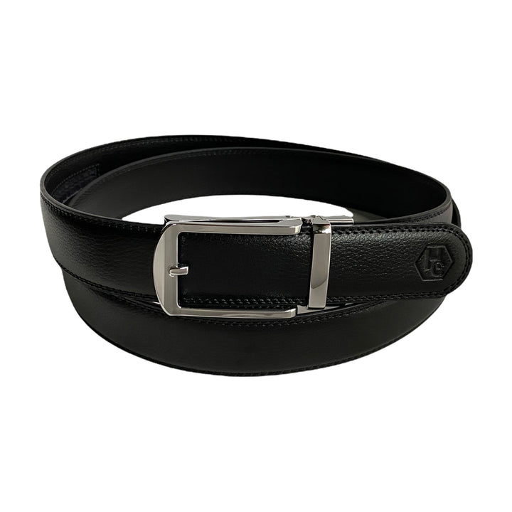 Black Leather Strap And Silver Hollow Buckle | Hedonist Chicago