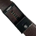 Black Automatic belt buckle 1.38" , hardware close-up, for ratchet leather belts by Hedonist Chicago