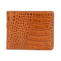 Classic bifold and traveler wallet croco cognac tan leather set view 7 - Hedonist Chicago