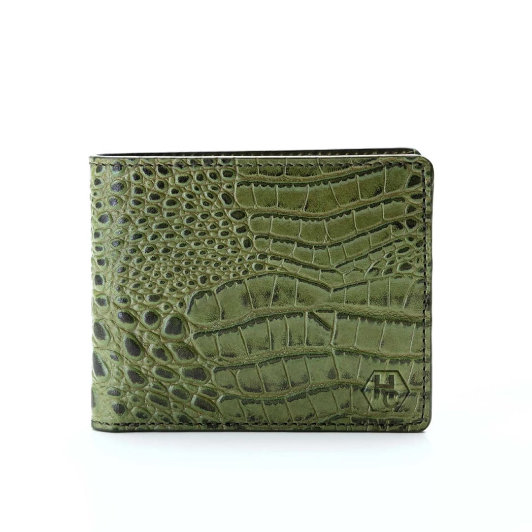 HC Classic Bifold Wallet Croco Green