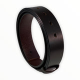 Dark brown pin and clip genuine leather belt strap 1.55 inch - Hedonist Chicago