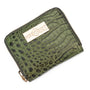 Compact Zip Wallet Croc Embossed Green / Cognac Inside