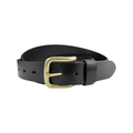 Black extra durable leather belt strap 1.55 inch with buckle 02 view 4 - Hedonist Chicago