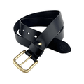 Black extra durable leather belt strap 1.55 inch with buckle 02 view 3 - Hedonist Chicago