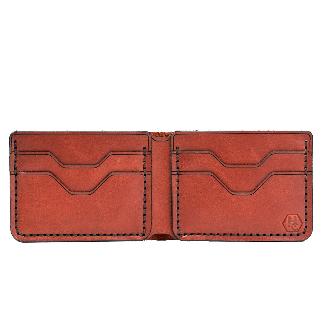 Handmade Men's Wallet 4 Card Slots Red Brick