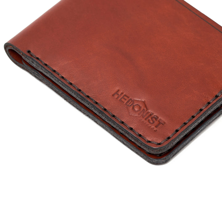 Handmade Men's Wallet 6 Card Slots Red Brick