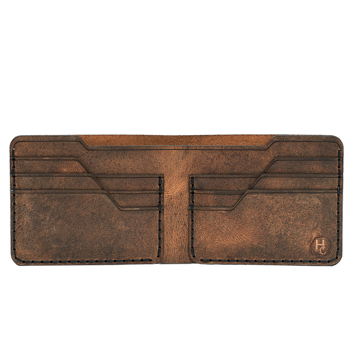 Handmade Men's Wallet 6 Card Slots Tan Pull-Up