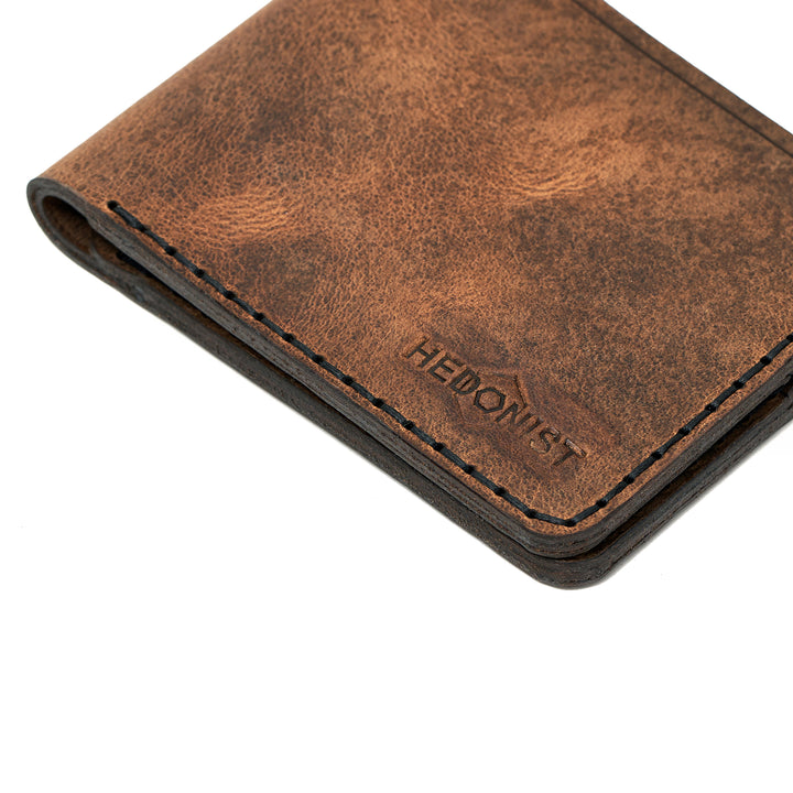 Handmade Men's Wallet 6 Card Slots Tan Pull-Up