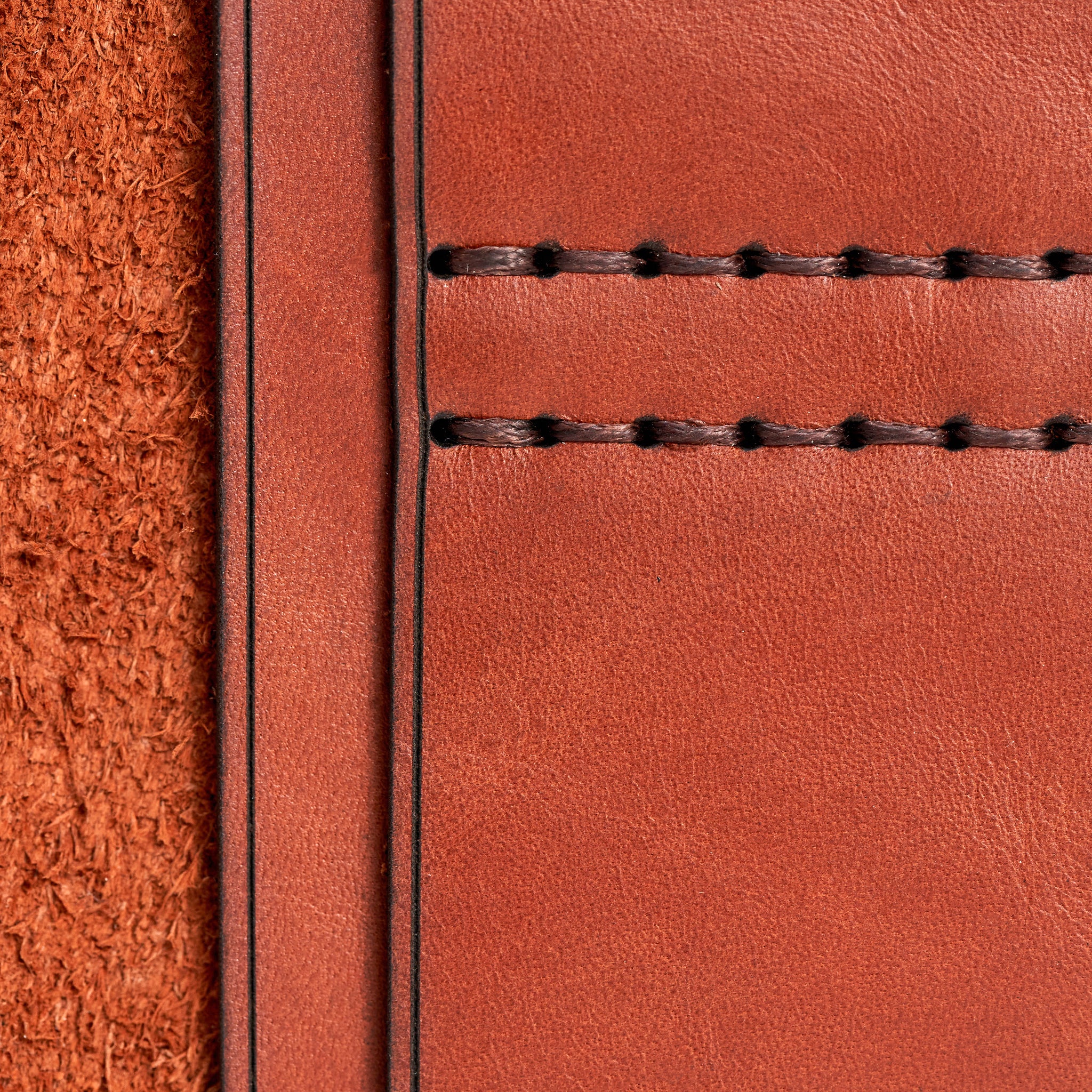 Handmade Leather Passport Case Red Brick