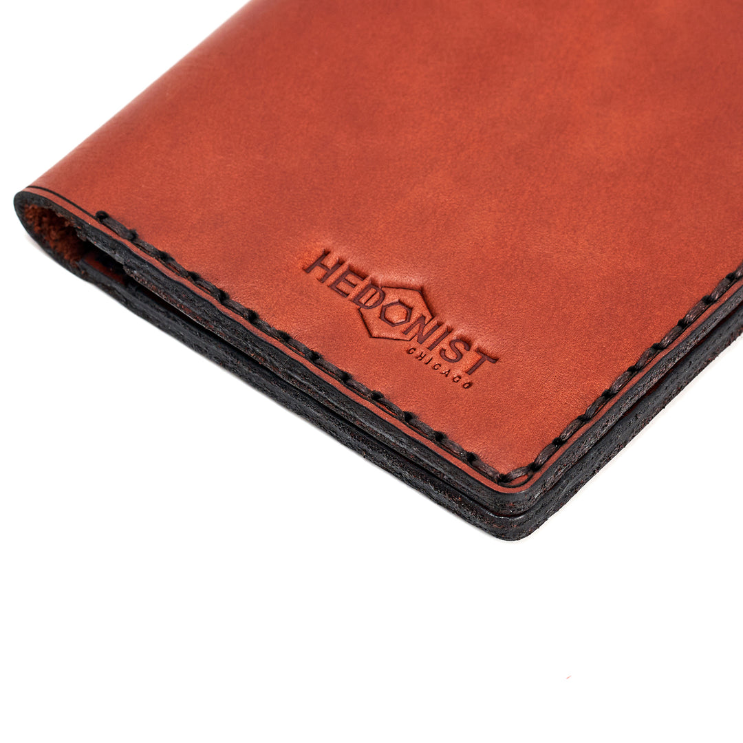 Handmade Leather Passport Case Red Brick