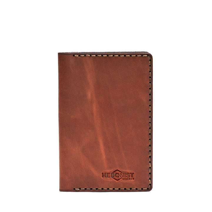 Handmade Leather Passport Case Light Mahogany Pull-Up