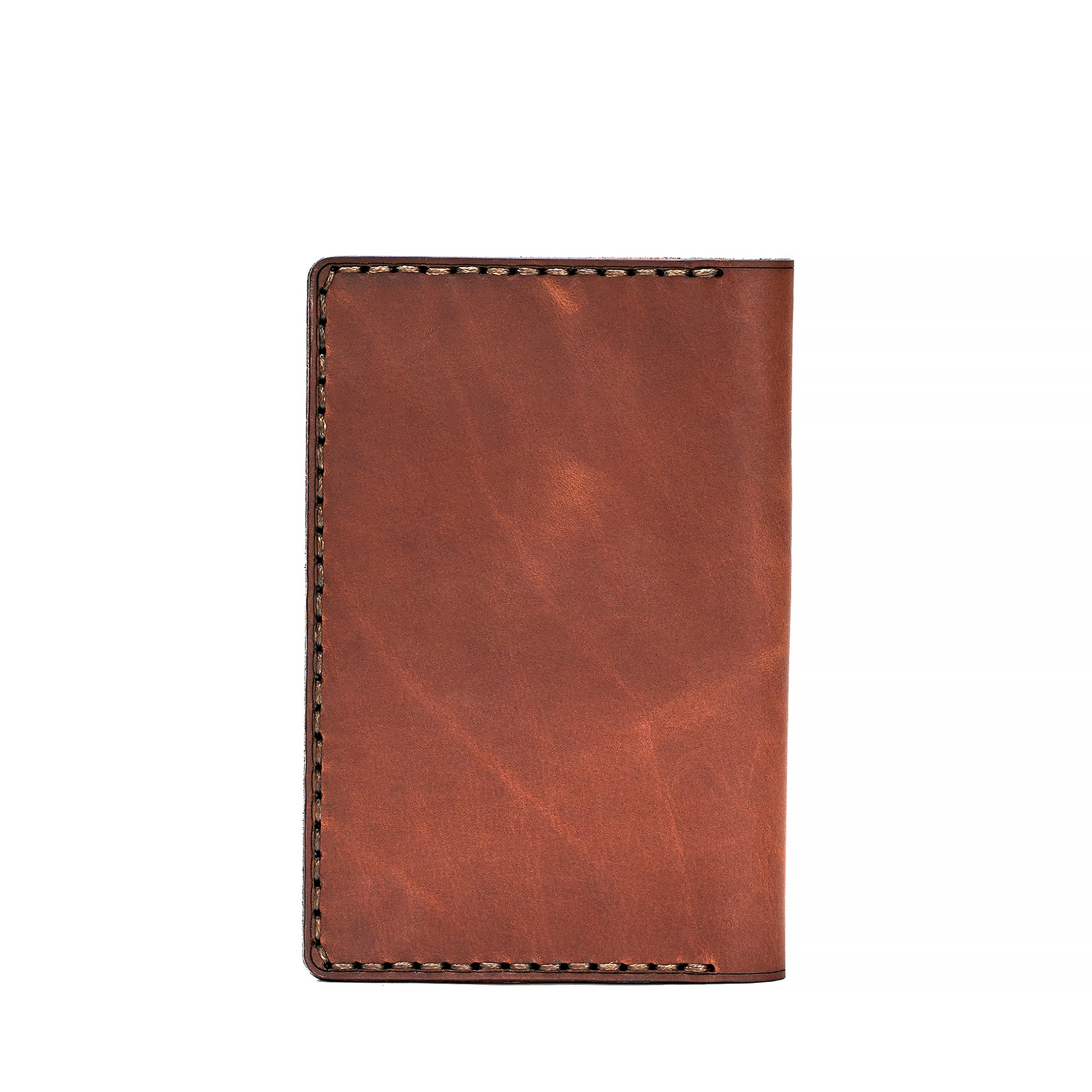 Handmade Leather Passport Case Light Mahogany Pull-Up