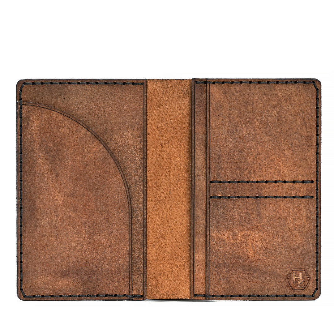 Handmade Leather Passport Case Tan Pull-Up