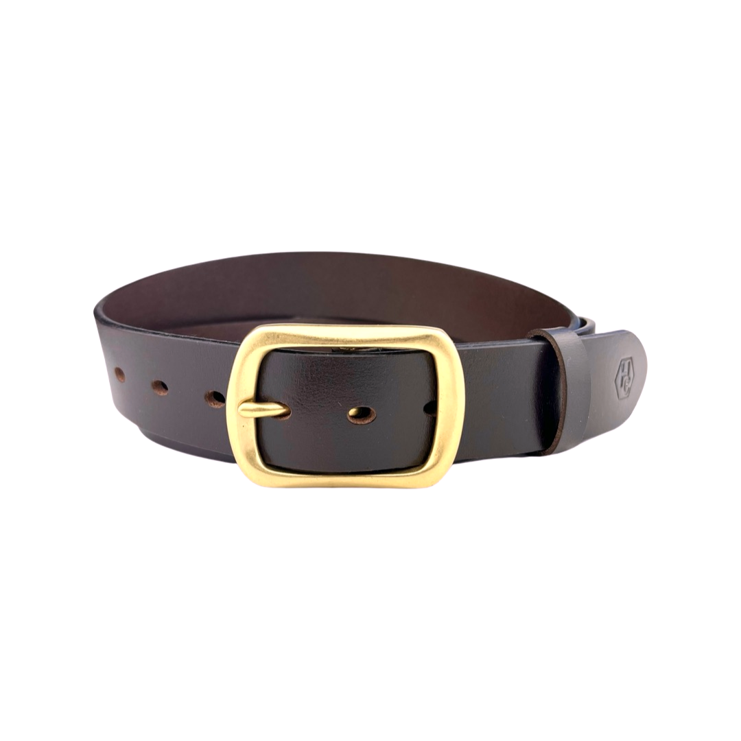 1.55" Extra Durable Genuine Leather Strap Dark Brown And 1.55" Extra Durable Buckle 123