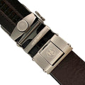 Gun Metal Automatic belt buckle 1.38" , hardware close-up, for ratchet leather belts by Hedonist Chicago