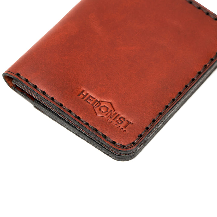 Handmade Men's Wallet ID Slot Red Brick