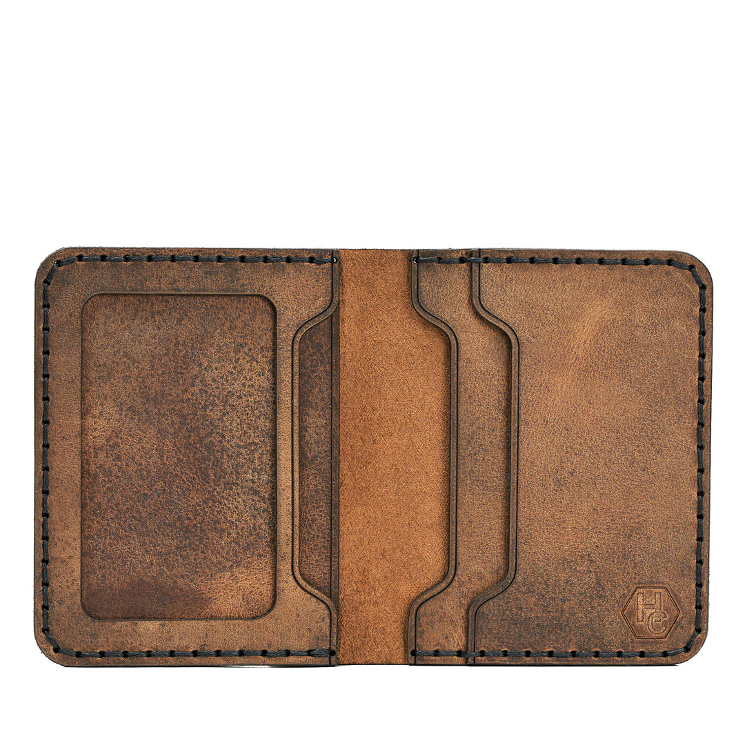 Handmade Men's Wallet ID Slot Tan Pull-Up