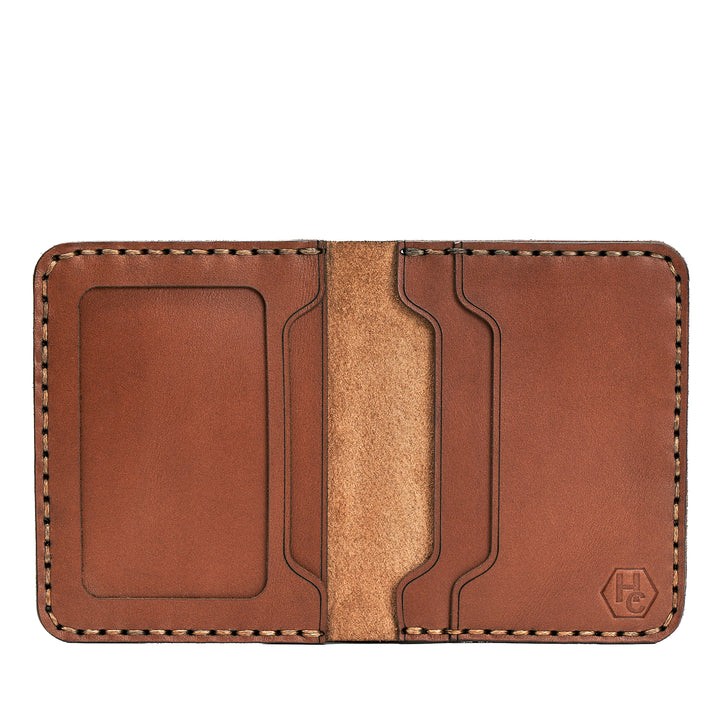 Handmade Men's Wallet ID Slot Whisky Color