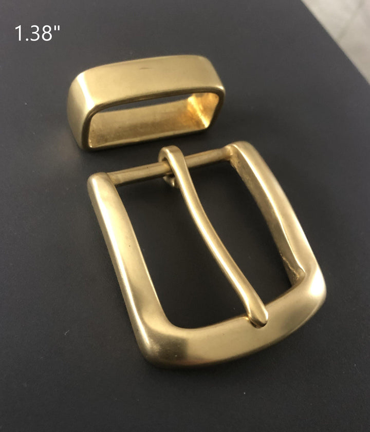 Subtle Polished Extra Durable Brass Belt Buckle 2 | Hedonist Chicago