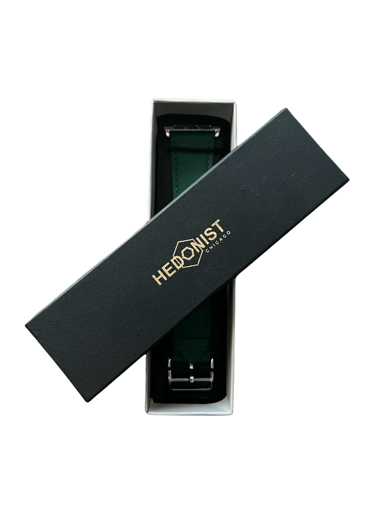 Green Apple Watch band presented in Hedonist Chicago gift box