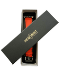 Cold orange Apple Watch band packaged in Hedonist Chicago gift box