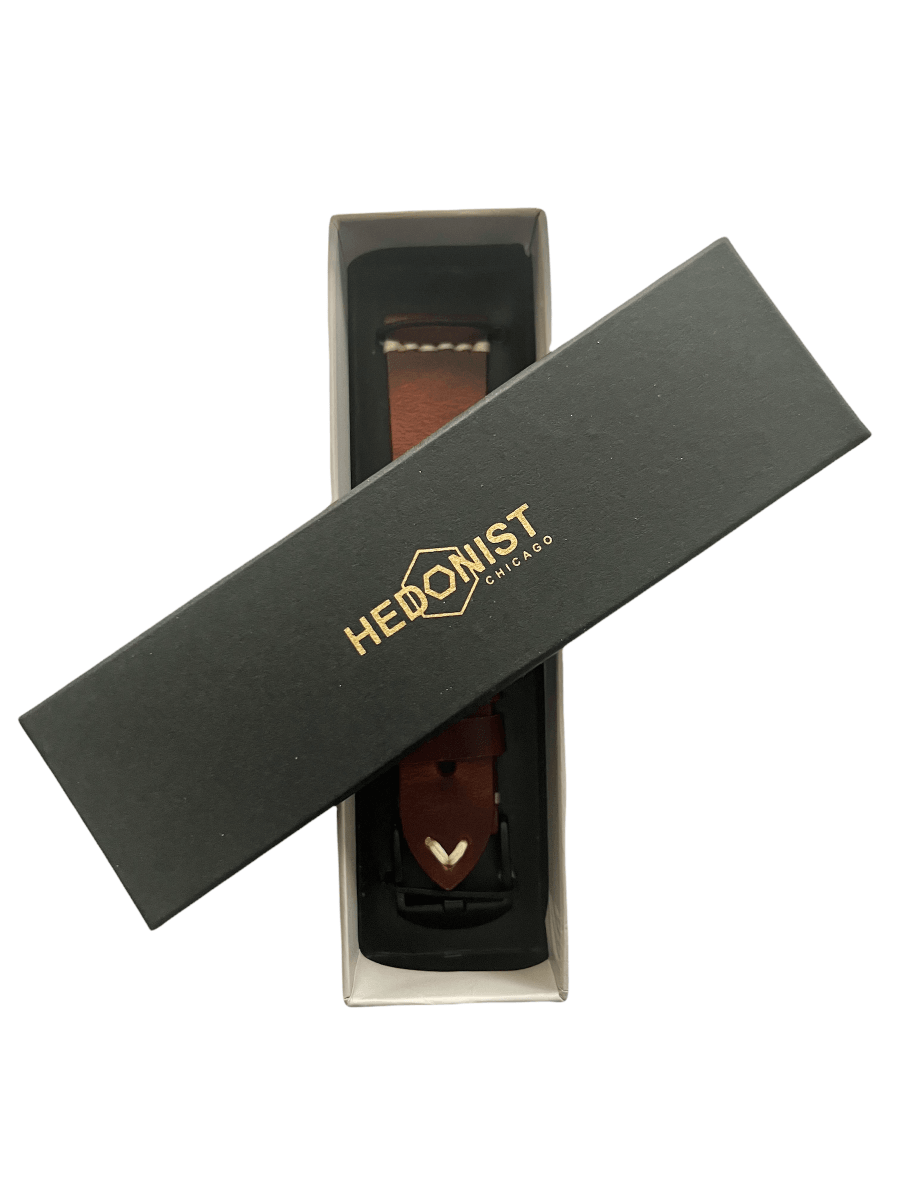 White leather Apple Watch band â€“ two-piece strap with buckle and holes | Hedonist Chicago