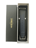 Black Apple Watch band packaged in Hedonist Chicago gift box