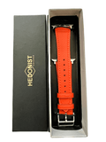 Cold orange Apple Watch band presented in Hedonist Chicago gift box