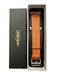 Brown Apple Watch band packaged in Hedonist Chicago gift box