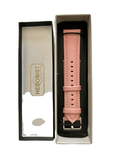Pink leather watch band with quick release bars view 5 - Hedonist Chicago