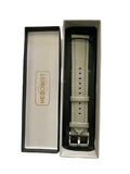 Gray leather watch band with quick release bars view 4 - Hedonist Chicago