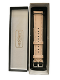 Beige pink leather watch band with quick release bars view 4 - Hedonist Chicago