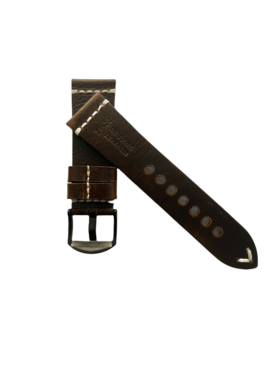Burgundy leather Apple Watch band â€“ two-piece strap with buckle and holes | Hedonist Chicago