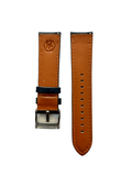 Pink blue leather watch band with quick release bars view 3 - Hedonist Chicago