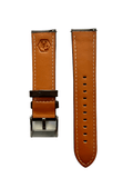 Dark brown leather watch band with quick release bars view 3 - Hedonist Chicago