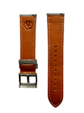 Gray leather watch band with quick release bars view 3 - Hedonist Chicago