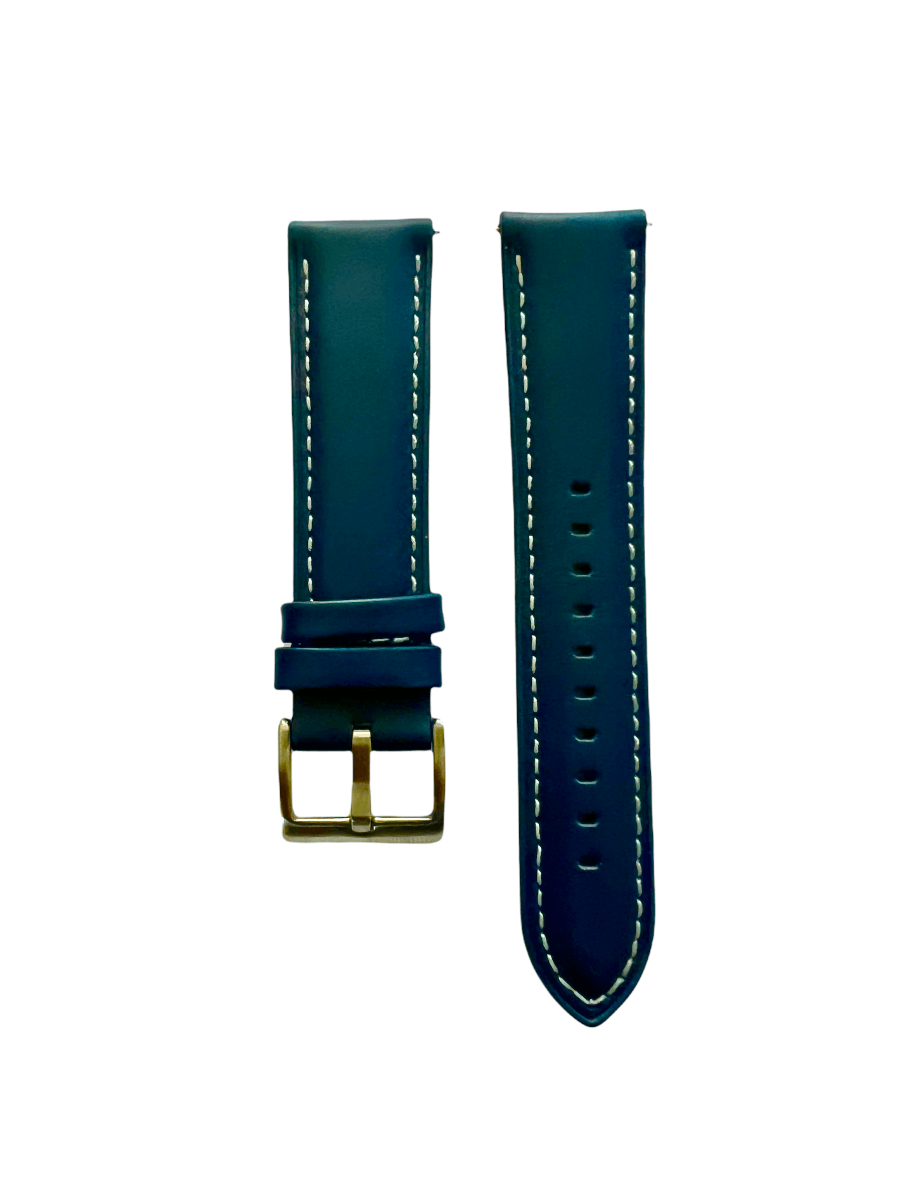 Pink blue leather watch band with quick release bars - Hedonist Chicago